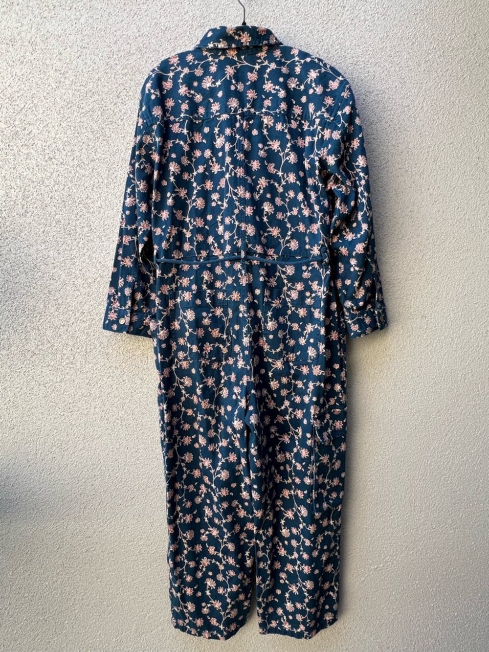 Floral Utility Jumpsuit in Deep Teal - Picture 5 of 11